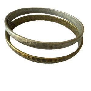 Hammered  bracelet pair